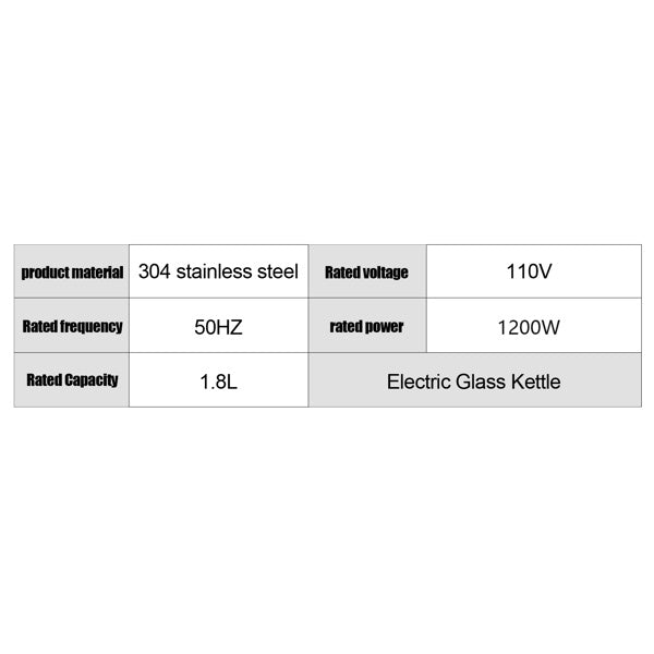 Wasserkocher 120V, 1200W Mit Filtersieb Und Innenstahlabdeckung